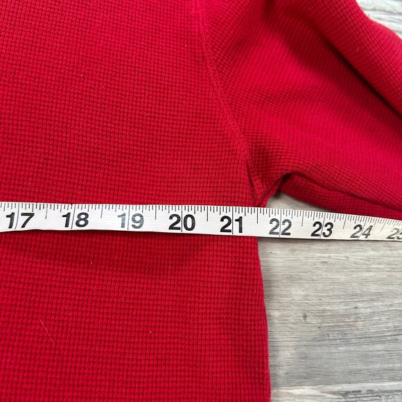Polo Ralph Lauren Red Waffle Knit Thermal Long Sleeve Shirt 2XL Cotton - Picture 3 of 6